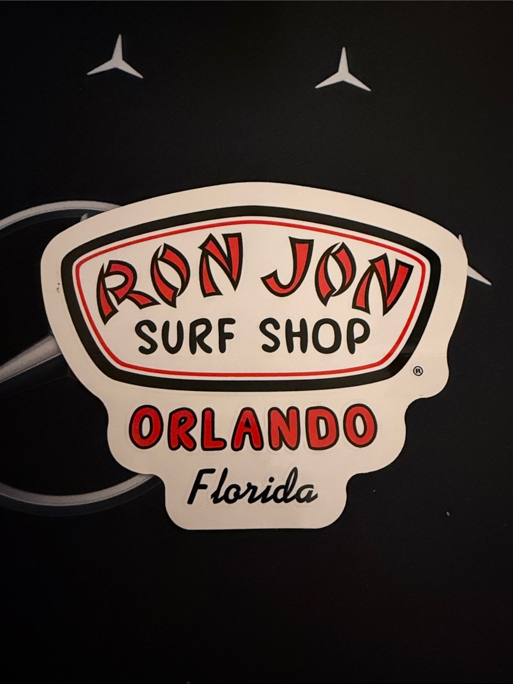 Ron Jon Surf Shop Sticker - White, Red & Black